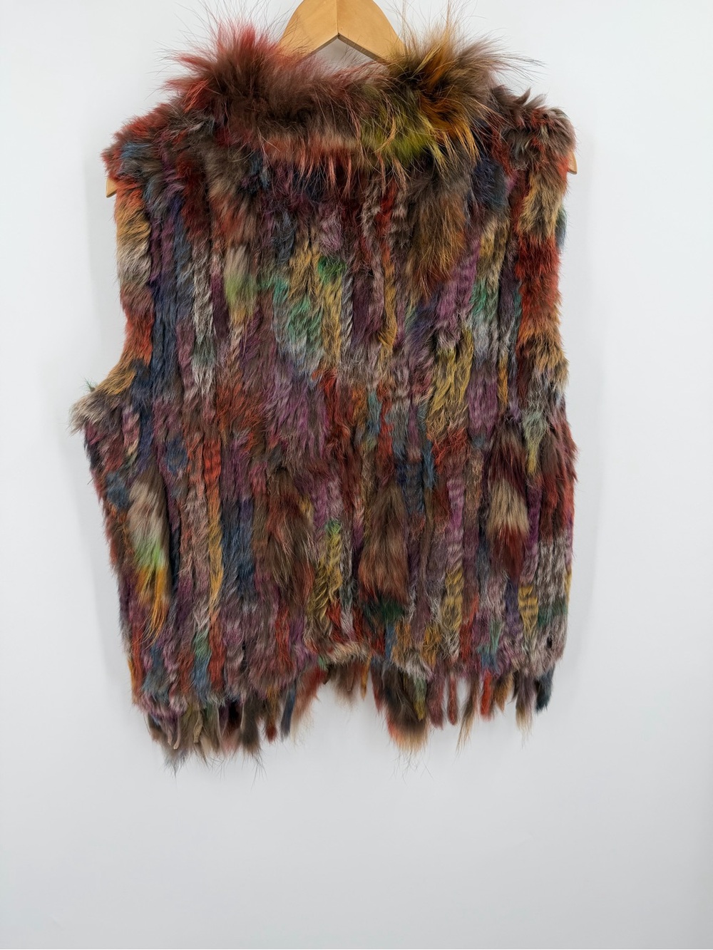 Adore Real Fur Vest Multicolor Boho Festival Luxe XL - Picture 4 of 9
